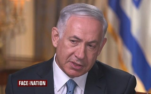 Prime Minister Benjamin Netanyahu on CBS's Face the Nation on October 5, 2014. (Screen capture: CBS) Prime Minister Benjamin Netanyahu on CBS's Face the Nation on October 5, 2014. (Screen capture: CBS)