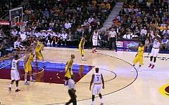 The Cleveland Cavaliers play Maccabi Tel Aviv in an international exhibition game, Sunday, October 5, 2014. (YouTube screenshot)
