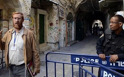 Rabbi Yehudah Glick, photographed after a visit to the Temple Mount in Jerusalem's Old City, October, 2013. (Photo credit: Sliman Khader/FLASH90)