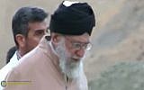 Iran's Supreme Leader Ayatollah Ali Khamenei seen hiking in the mountains near Tehran in a video released October 9 (Photo credit: Youtube screen capture)