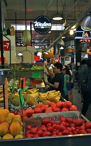 Inside Los Angeles' Grand Central Market today. (Anthony Weiss/JTA)