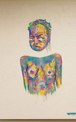Sara Erenthal's 'On The Model Stand' from the Jewish Art Now group show in 2012. Acrylics on canvas (courtesy)