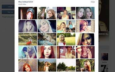 Some of the contestants competing for the title of 'Miss Ostland 2014' on Russian social media site VKontakte. (screenshot)