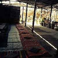 One of the options at Yoga Arava, Khan Nahal Arava in Moshav Hazeva, where half a dozen yoga teachers will be leading sessions. (photo credit: Jessica Steinberg/Times of Israel)