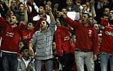 Illustrative photo of Bnei Sakhnin fans during a soccer game, February 10, 2013 (photo credit: Flash90)