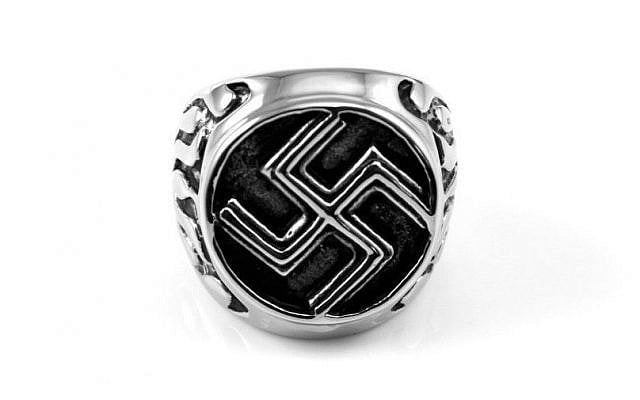A swastika ring (illustrative image via ebay.com)