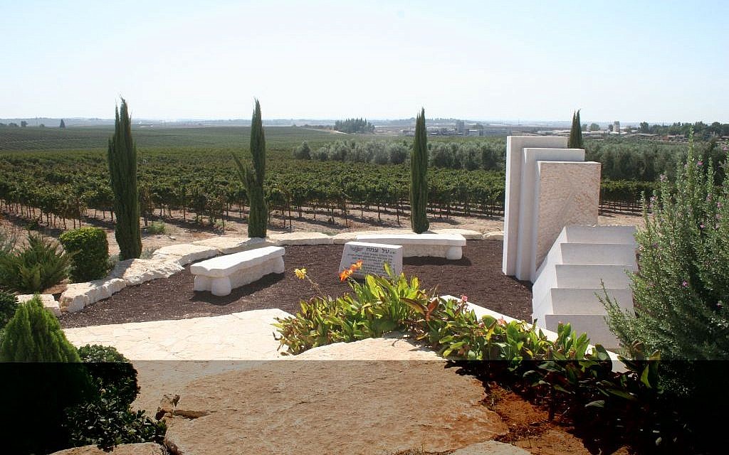 Cypress trees at the Tal Tzemach memorial, Kibbutz Hulda (photo credit: Shmuel Bar-Am)