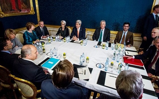 Nuclear talks between the P5+1 and Iran in Vienna on November 21, 2014 (Vladimir Simicek/AFP)
