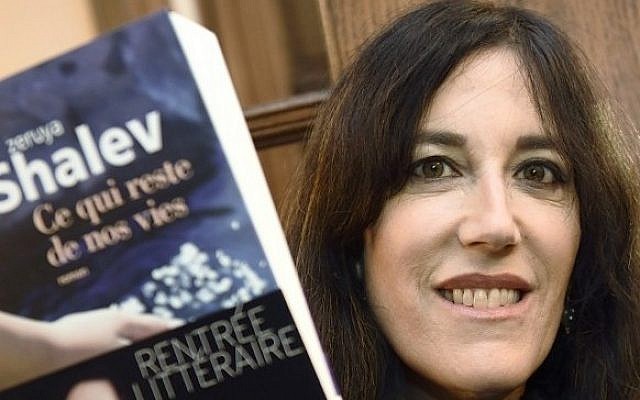 Israeli writer Zeruya Shalev in Paris after receiving the Prix Femina literary prize for best foreign novel, November 3, 2014. (photo credit: AFP/Eric Feferberg) Israeli writer Zeruya Shalev in Paris after receiving the Prix Femina literary prize for best foreign novel, November 3, 2014. (photo credit: AFP/Eric Feferberg)