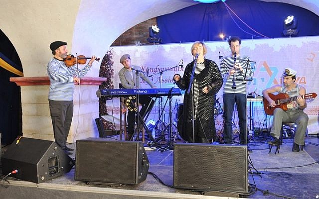 Klezmasters spread the cheer at Limmud FSU Lviv, Friday, November 7, 2014. (photo credit: Yossi Aloni) Klezmasters spread the cheer at Limmud FSU Lviv, Friday, November 7, 2014. (photo credit: Yossi Aloni)