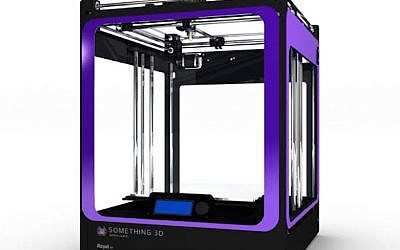 A Something3D purple-trimmed 3D printer (Photo credit: Courtesy)