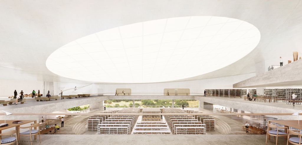 The planned reading room of the National Library's new building (Courtesy National Library) The planned reading room of the National Library's new building (Courtesy National Library)