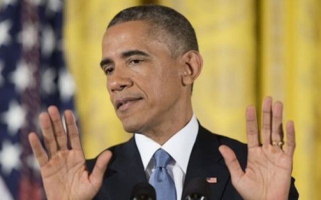 President Barack Obama gestures as he speaks during a news conference in the East Room of the White House, on Wednesday, Nov. 5, 2014. (photo credit: AP Photo/Pablo Martinez Monsivais) President Barack Obama gestures as he speaks during a news conference in the East Room of the White House, on Wednesday, Nov. 5, 2014. (photo credit: AP Photo/Pablo Martinez Monsivais)