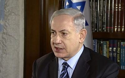 Prime Minister Benjamin Netanyahu during an interview with the BBC on November 24, 2014. (screen capture: YouTube/IsraeliPM)