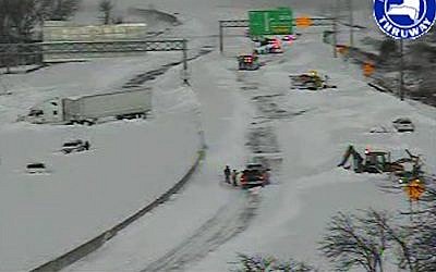The New York State Thruway at the height of last week's blizzard (Photo credit: Courtesy NYSTA)
