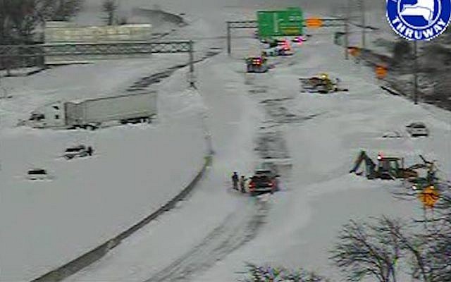 The New York State Thruway at the height of last week's blizzard (Photo credit: Courtesy NYSTA)