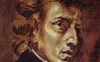 Chopin at 28, from Delacroix's joint portrait of Chopin and Sand (photo credit: Wikipedia / Distributed by DIRECTMEDIA Publishing GmbH)