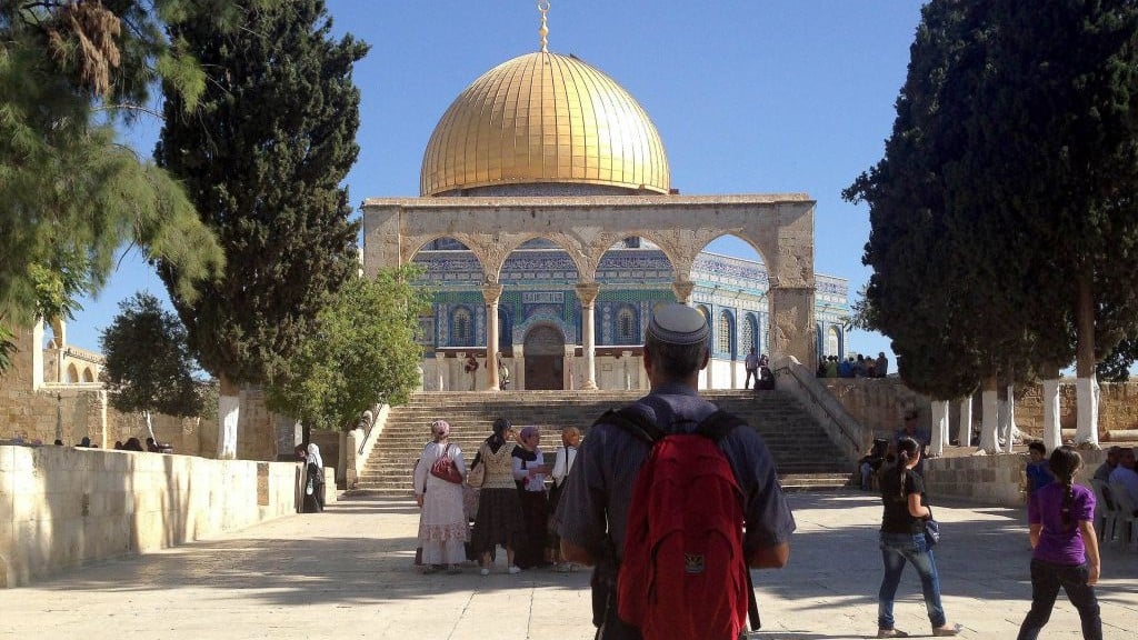 A Jewish visitor to the Temple Mount looks at the Dome of the Rock, 2013. (photo credit: Sliman Khader/Flash90, File) A Jewish visitor to the Temple Mount looks at the Dome of the Rock, 2013. (photo credit: Sliman Khader/Flash90, File)