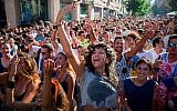 A Jerusalem street party, August 2014, part of the city's effort to appeal to its younger population (photo credit: Yonatan Sindel/Flash 90)