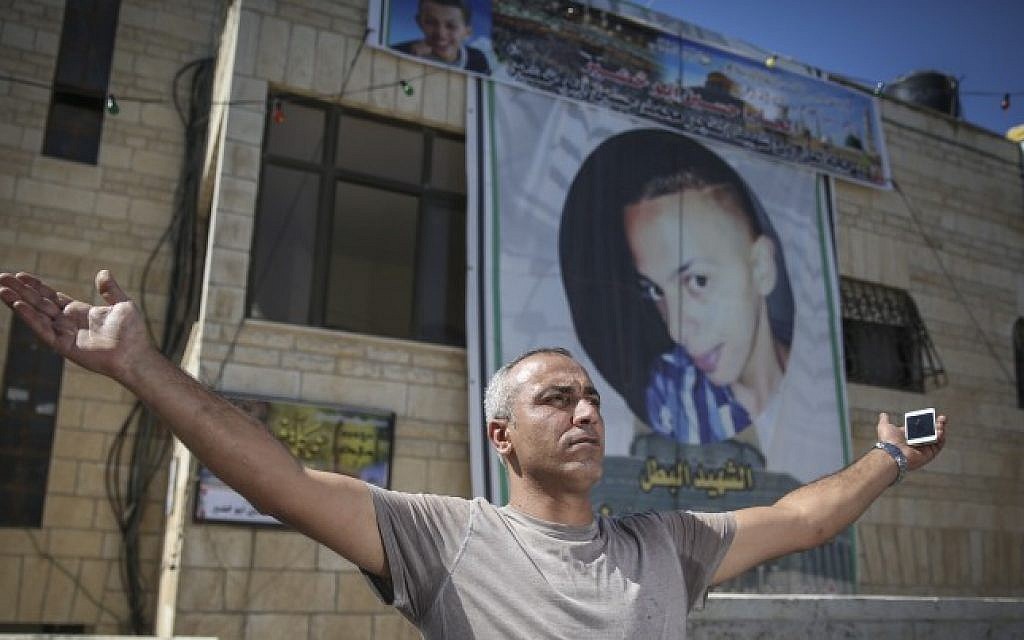 Said Abu Khdeir, family member of slain teenager Mohammed Abu Khdeir, in Shuafat, East Jerusalem, October 21, 2014. (photo credit: Hadas Parush/Flash90)
