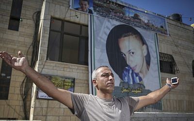 Said Abu Khdeir, family member of slain teenager Mohammed Abu Khdeir, in Shuafat, East Jerusalem, October 21, 2014. (photo credit: Hadas Parush/Flash90)