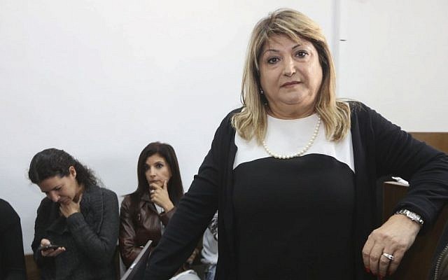 Shula Zaken at the Jerusalem District court on November 3, 2014. (Gili Yohanan/POOL)