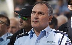Then Israeli chief of police Yohanan Danino, February 11, 2015. (Yonatan Sindel/FLASH90)