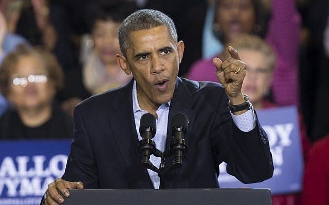 President Barack Obama speaks to supporters during a rally for Connecticut Gov. Dannel P. Malloy's reelection campaign at Central High School, Sunday, Nov. 2, 2014, in Bridgeport, Conn.(Photo credit: AP/John Minchillo) President Barack Obama speaks to supporters during a rally for Connecticut Gov. Dannel P. Malloy's reelection campaign at Central High School, Sunday, Nov. 2, 2014, in Bridgeport, Conn.(Photo credit: AP/John Minchillo)