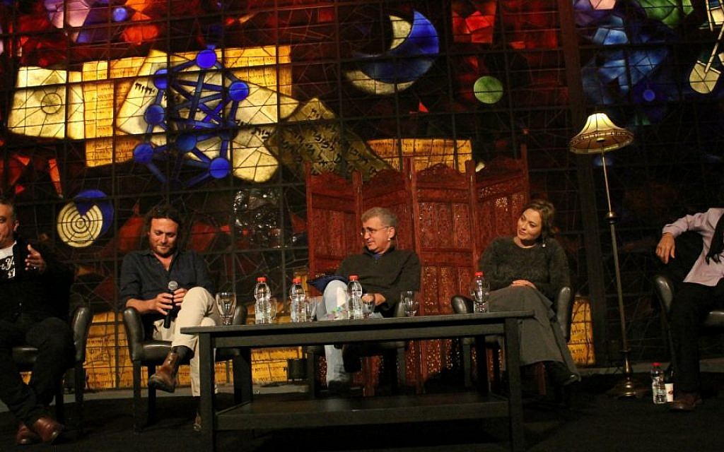 Norman Issa, Shai Kapon, Kobi Meidan, Mira Awad and Salim Dau at the National Library series on Arab culture (Courtesy National Library) Norman Issa, Shai Kapon, Kobi Meidan, Mira Awad and Salim Dau at the National Library series on Arab culture (Courtesy National Library)