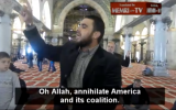 Palestinian preacher Ali Abu Ahmad in a sermon at the al-Aqsa mosque (Photo credit: Youtube screen capture)