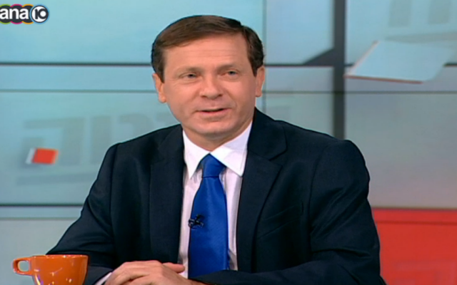 Labor leader Isaac Herzog in a Channel 10 interview, November 29, 2014 (Channel 10 screenshot) Labor leader Isaac Herzog in a Channel 10 interview, November 29, 2014 (Channel 10 screenshot)