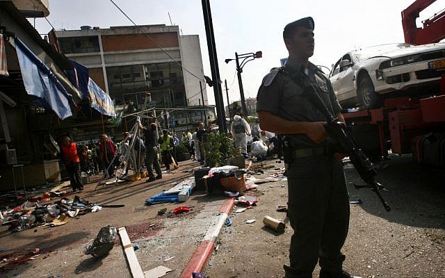 The scene of a bombing in south Tel Aviv on April 17, 2006, in which Daniel Wultz was killed along with 8 others. (Orel Cohen / Flash90) The scene of a bombing in south Tel Aviv on April 17, 2006, in which Daniel Wultz was killed along with 8 others. (Orel Cohen / Flash90)