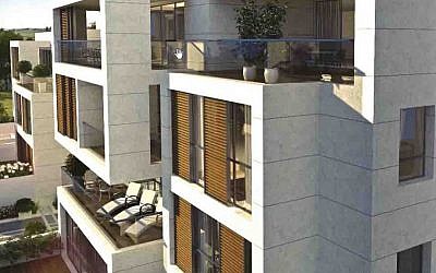 A rendering of the new condo project The Hamptons in Herzliya Pituach, a brainchild of Rabbi Marc Schneier of The Hampton Synagogue in Westhampton Beach, N.Y. (Courtesy The Hampton Synagogue/via JTA)