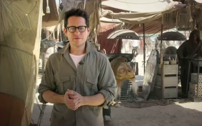 Jewish-American filmmaker J.J. Abrams on the set of 'Star Wars: The Force Awakens' in May 2014. (screen capture: YouTube/Star Wars)