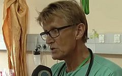 Norwegian doctor Mads Gilbert at Gaza's Shifa Hospital during 2014's Operation Protective Edge (screen capture: YouTube)
