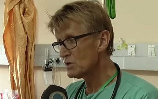 Norwegian doctor Mads Gilbert at Gaza's Shifa Hospital during 2014's Operation Protective Edge (screen capture: YouTube) Norwegian doctor Mads Gilbert at Gaza's Shifa Hospital during 2014's Operation Protective Edge (screen capture: YouTube)
