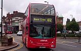 A No. 102 bus in Golders Green, London (screen capture: YouTube/Micheal J. M)