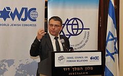 Czech Foreign Minister Lubomír Zaorálek in Jerusalem, November 5, 2014 (photo credit: Andras Lacko)