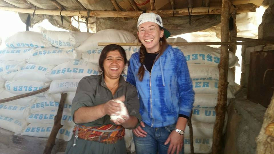 Gill Rosenberg (right) posing with a friend in a photo which is presumed to have been taken in Iraq and which was uploaded to Facebook on November 9, 2014, (photo credit: Facebook) Gill Rosenberg (right) posing with a friend in a photo which is presumed to have been taken in Iraq and which was uploaded to Facebook on November 9, 2014, (photo credit: Facebook)