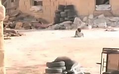 A screenshot of the Syrian Hero Boy video. (screen capture: YouTube)