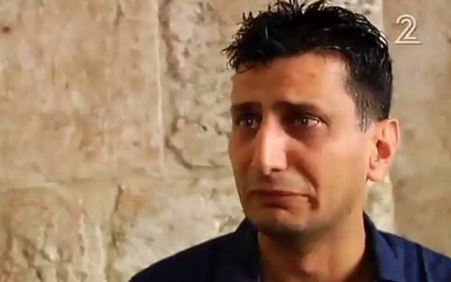 Afshin Javid, a former Iranian regime militia member, visiting Israel in November 2014 (Channel 2 screenshot)