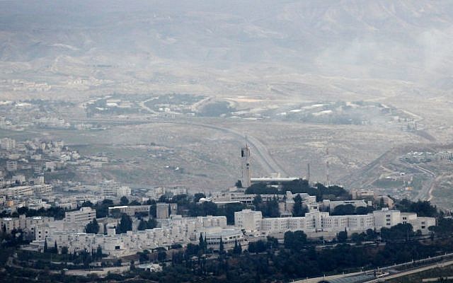 A bird's eye view of Hebrew University's Mount Scopus campus (Nati Shohat/ Flash 90)