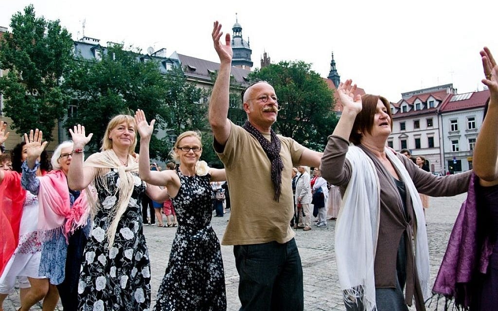 Revelers dancing at the Jewish Culture Festival in Krakow, one of many Jewish culture festivals in Poland. (Photo credit: Wojciech Karlinski) Revelers dancing at the Jewish Culture Festival in Krakow, one of many Jewish culture festivals in Poland. (Photo credit: Wojciech Karlinski)