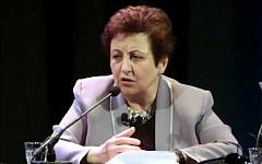 Shirin Ebadi during a lecture at the University of Amsterdam, November 7, 2011 (Photo credit: CC-BY-SA Persian Dutch Network/Wikimedia Commons)
