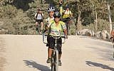 Adina Elbaz and her co-rider, volunteer Rocky Brody, in a final training session before the Alyn ride, November 2014 (photo credit: Courtesy Alyn)