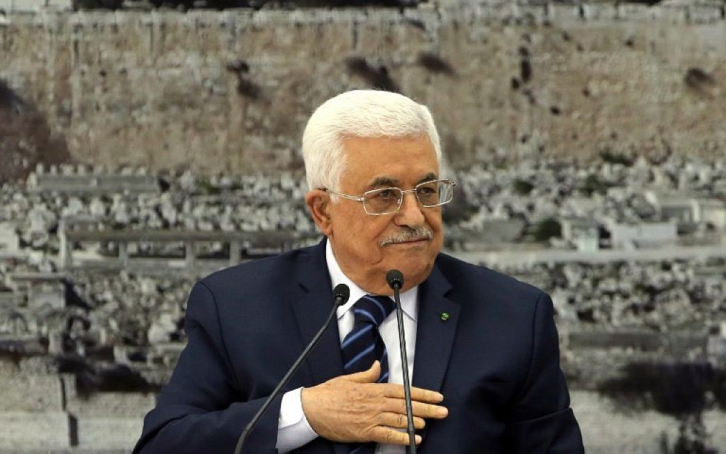 Palestinian Authority President Mahmoud Abbas speaks during a meeting of the Palestinian leadership in the West Bank city of Ramallah, on December 14, 2014. (photo credit: AFP/Abbas Momani) Palestinian Authority President Mahmoud Abbas speaks during a meeting of the Palestinian leadership in the West Bank city of Ramallah, on December 14, 2014. (photo credit: AFP/Abbas Momani)