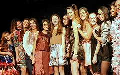 The budding designers of Sderot, with their benefactor, bat mitzvah girl Sabina Sternklar-Davis in the middle (photo credit: Elias)