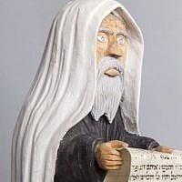 A Jew figurine holding a piece of Torah scroll, Bogusław Suwała, 1980s (photo credit: Grzegorz Mart)