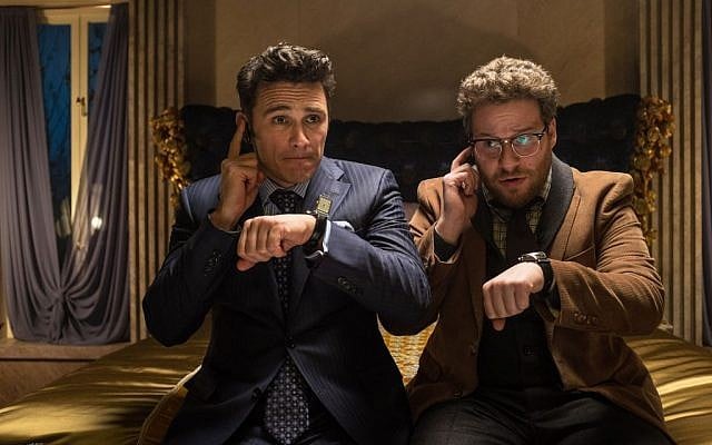 This photo released by Sony - Columbia Pictures shows James Franco, left, as Dave and Seth Rogen as Aaron in a scene from Columbia Pictures' "The Interview." (photo credit: AP Photo/Sony - Columbia Pictures, Ed Araquel)