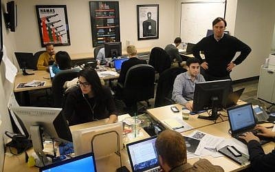 Beltway opinion makers, Josh Block and The Israel Project team. (Ben Zehavi/The Times of Israel)